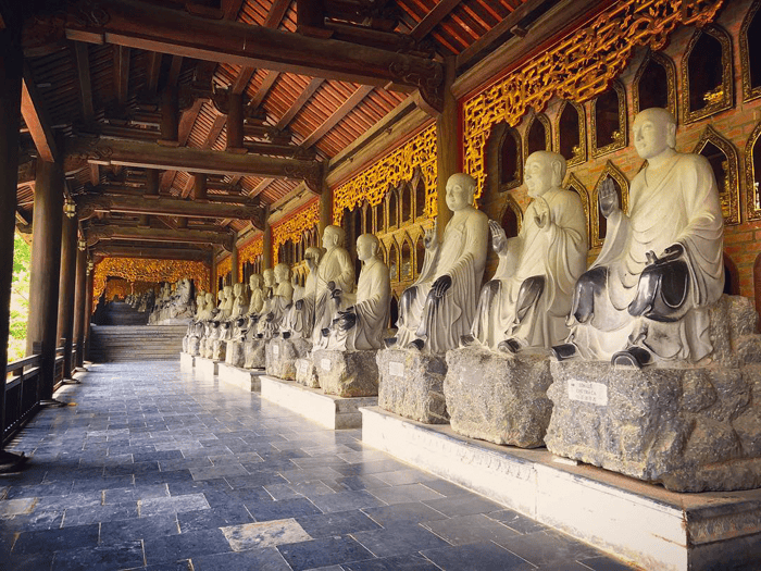 The Majestic Arhat Statue Corridor at Bai Dinh Pagoda
